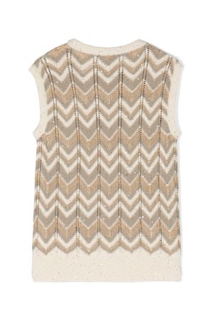 gilet in cotone beige MISSONI KIDS | MU9A02X0136109OR